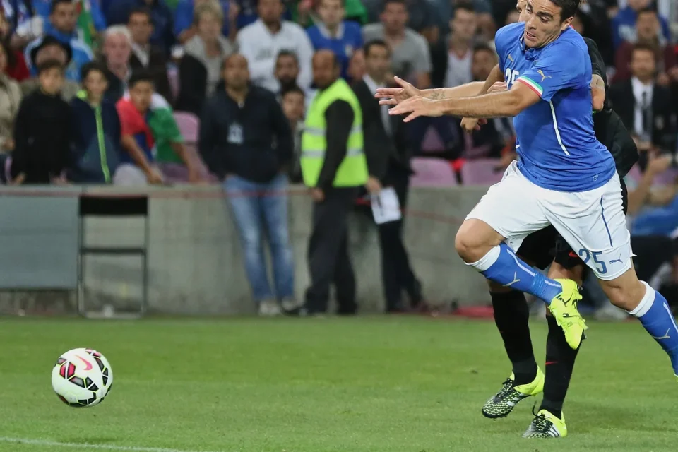 Alessandro Matri in campo con la Nazionale