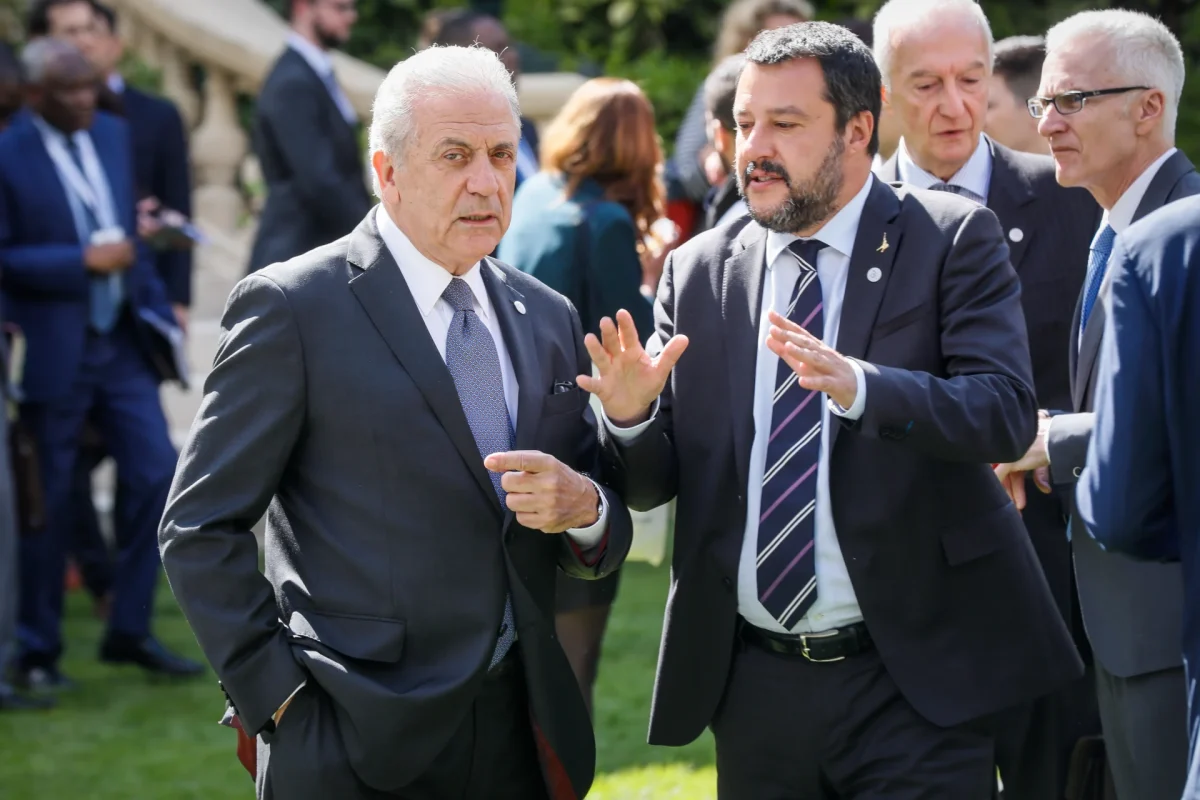 Matteo Salvini in un incontro istituzionale europeo