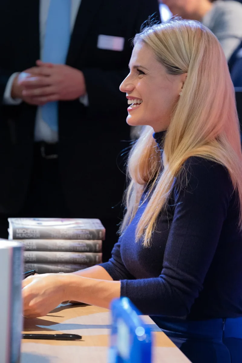 Michelle Hunziker alla Fiera del Libro di Francoforte nel 2018