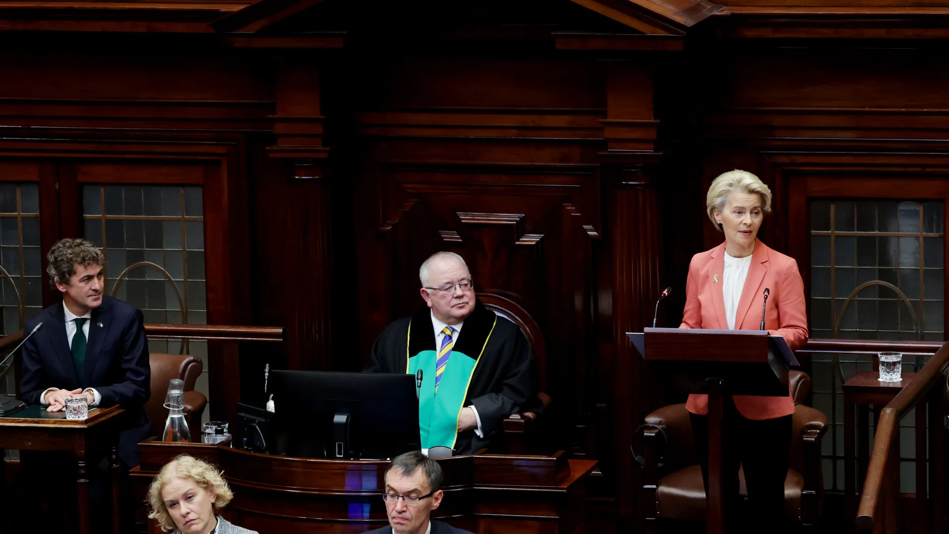 Ursula von der Leyen durante un intervento pubblico