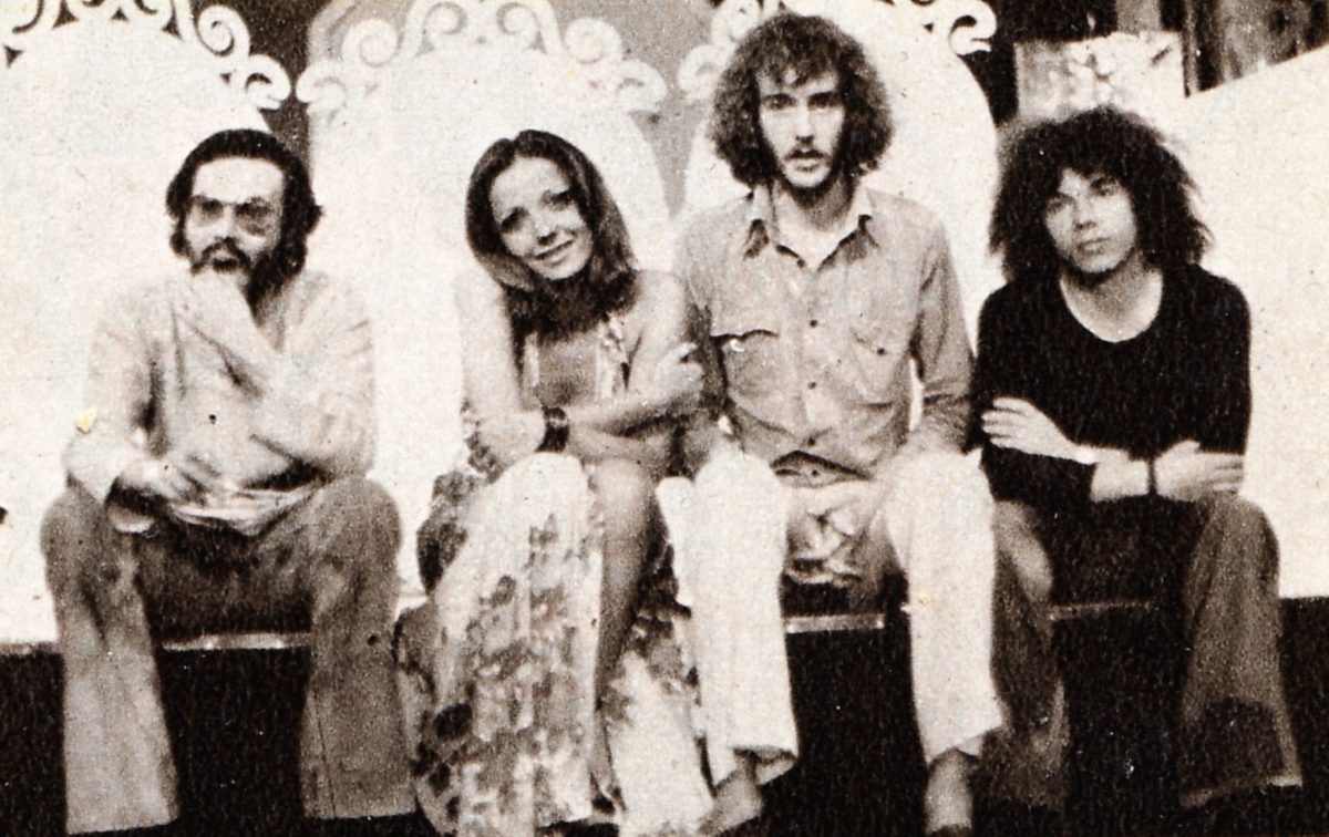 Riccardo Cocciante durante le prove di Racconto nel 1973 con Antonello Venditti, Simona Izzo e Francesco De Gregori