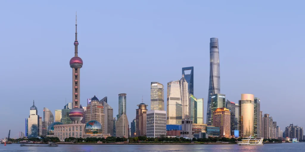 Skyline di Shanghai visto da Pudong